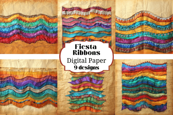 9 Colorful Fiesta Ribbon Backgrounds: Vibrant Digital Assets