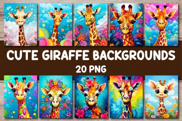 Adorable Giraffe Covers: 20 Whimsical PNG Designs