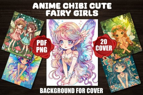 Anime Chibi Cute Fairy Girls Backgrounds: A Whimsical Asset for Creative Projects