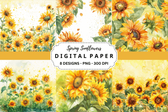 Bring Warmth to Your Designs with Spring Sunflowers Backgrounds