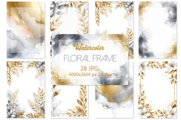 Floral Watercolor Frame Backgrounds 2: A Designer's Go-To Asset