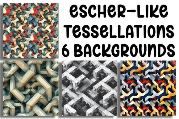 Geometric Illusions: Escher-like Tessellations Backgrounds