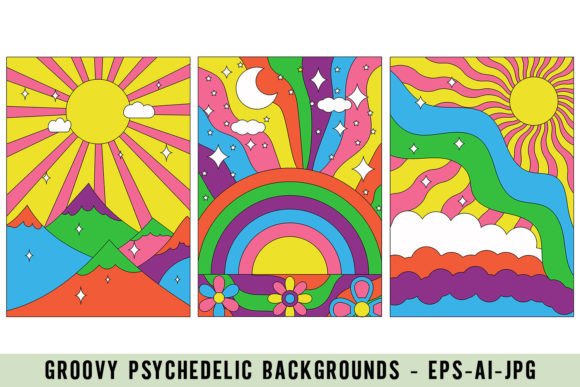 Groovy Psychedelic Backgrounds: A Retro Design Toolkit