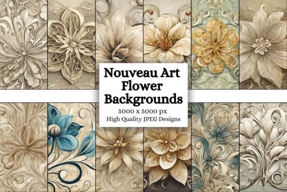 Organic Elegance: The Allure of Nouveau Art Flower Backgrounds