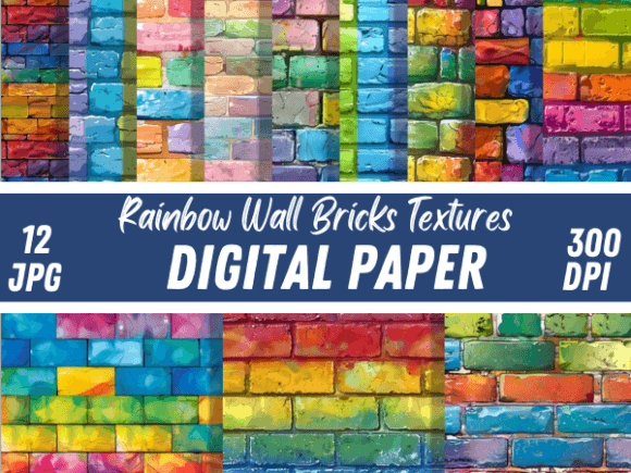 Rainbow Wall Bricks Texture Backgrounds: A Versatile Design Asset