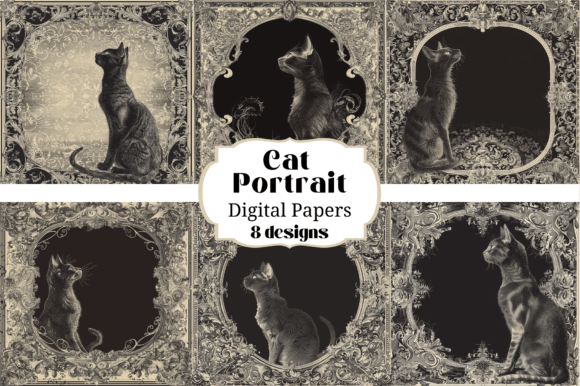 Unleash Your Creativity with Cat Portrait Digital Papers Backgrounds