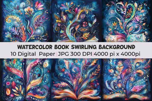 Watercolor Book Swirling Backgrounds: Infusing Artistry into Modern Design