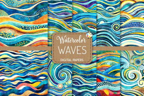 Waves - Turquoise Watercolor Backgrounds: A Sea of Possibility